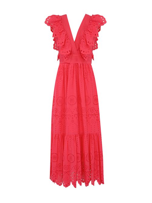 Abito in sangallo con volant Lampone NO SECRETS | 251NS040LAMPONE